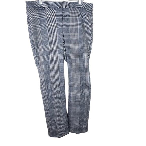 NYDJ High Waisted Straight Leg Glen Plaid Houndstooth Trouser Pants - Picture 1 of 8